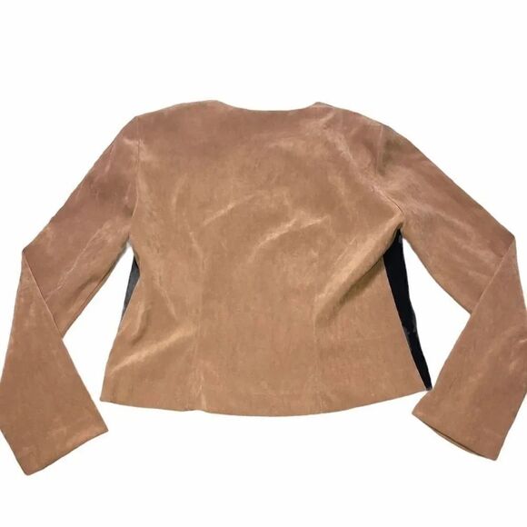 Maren Petite Vintage Faux Suede Moto Zip Up Jacket - Picture 2 of 6